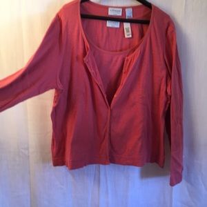 Villager  twin set tank and sweater top